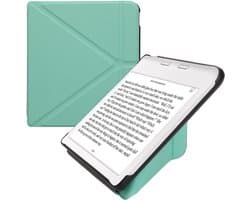 kwmobile e-reader hoesje geschikt voor Kobo Libra Colour hoes - Ereader flip case met standaard - E reader cover van kunstleer - In mintgroen