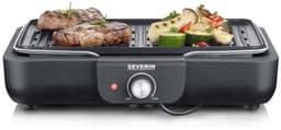 Severin PG 8556 - Electrische Tafel BBQ Grill - 2300 W - 230 °C - Geribbelde grillplaat - Zwart Roestvrijstaal — thumbnail 1