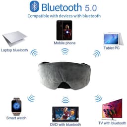 Slaapmasker met koptelefoon Bluetooth 5.0 Zwart — thumbnail 5