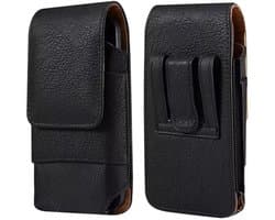 Heuptas voor mobiele telefoon - zwart - leer - uniseks
