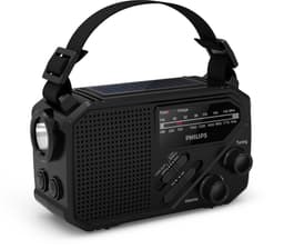 PHILIPS TAR1609 draagbare Noodradio FM/AM-radio met interne oplaadbare batterij, back-up met AAA-batterij en handslinger, zonne-energie, ingebouwde led-lamp en zaklamp als noodradio survival emergency radio voor kamperen, wandelen en stroomuitval — thumbnail 1