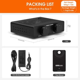 RFWR® Mini Stereo Versterker met Hoogdoorlaatfilter en TPA3255 Chips voor Deskstop Plankluidsprekers — thumbnail 3