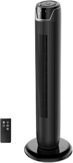 Torenventilator - Stil - Met Afstandsbediening - 92 Cm - Mobiele Ventilator - Zuilventilator - 7 Uur Timer - 3 Modi - 3 Snelheden - 45 W Staande Ventilator - Zwart — thumbnail 1