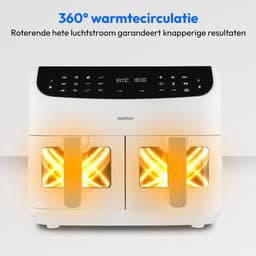 MEDION XXL Dubbele Airfryer P20 - 2 zones - 8,7 L - 2600 W - Matwit — thumbnail 3