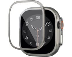 WiWu Easy install gehard glazen screenprotector met rand voor de Apple Watch Series 7-9 - 45 mm - Zilver