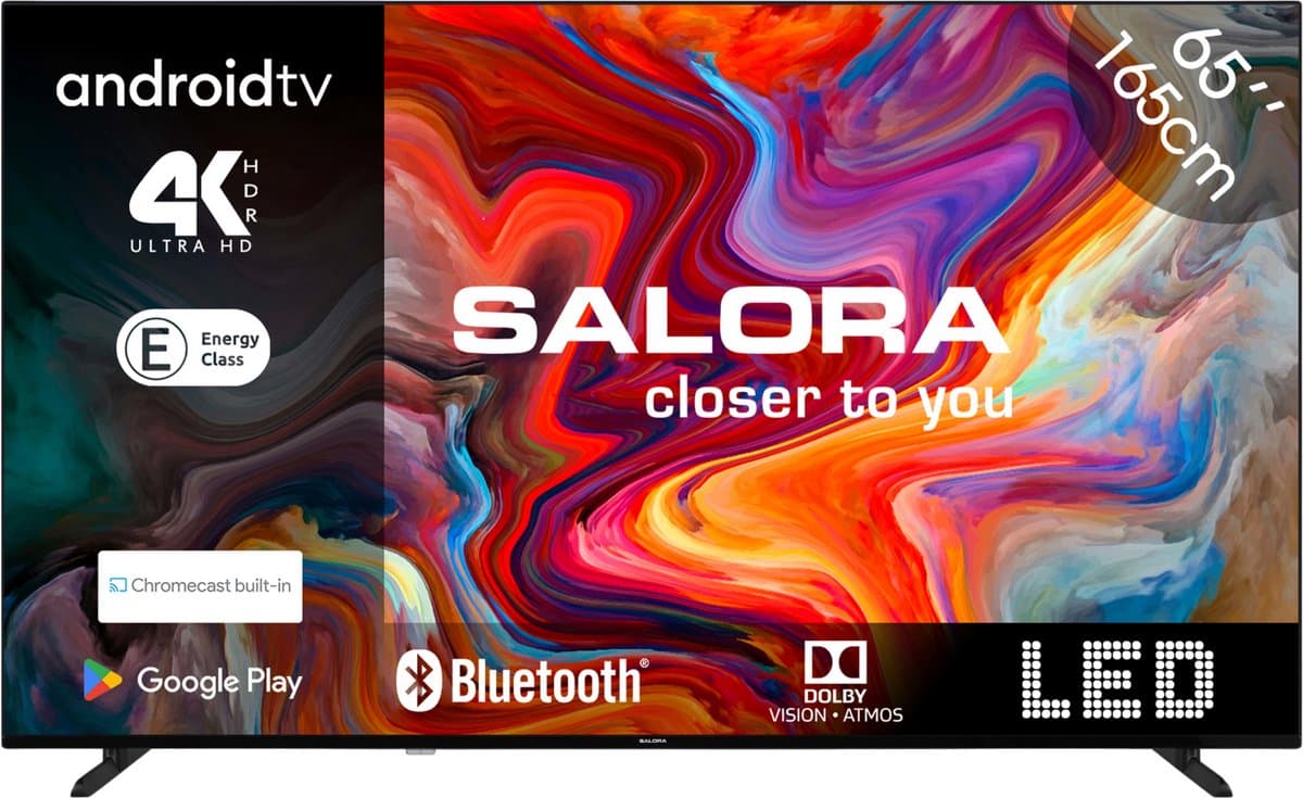 Salora SMART65TV - Tv 65 inch - Smart TV - 4K TV - Android TV - Smart tv 65 inch - TV - 65 inch smart tv - 2025 model — afbeelding 1