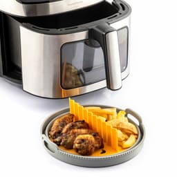Pack Luchtfriteuse met mand en Opvouwbaar siliconen mandje voor airfryer InnovaGoods — thumbnail 3