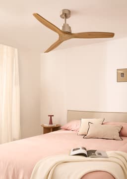 CREATE - Plafondventilator 40W silent Ø132 cm - Met Verlichting drie temperaturen - Met Afstandsbediening - 6 Snelheden - Timer - Zomer/Winter functie - Níkkel - WIND STYLANCE — thumbnail 4