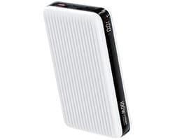 Voomy Powerbank 20000 mAh - 100W Snellader - Geschikt voor Laptop, telefoon, tablet en meer - USB C Power Delivery & LED indicator - USB C & USB A - Wit