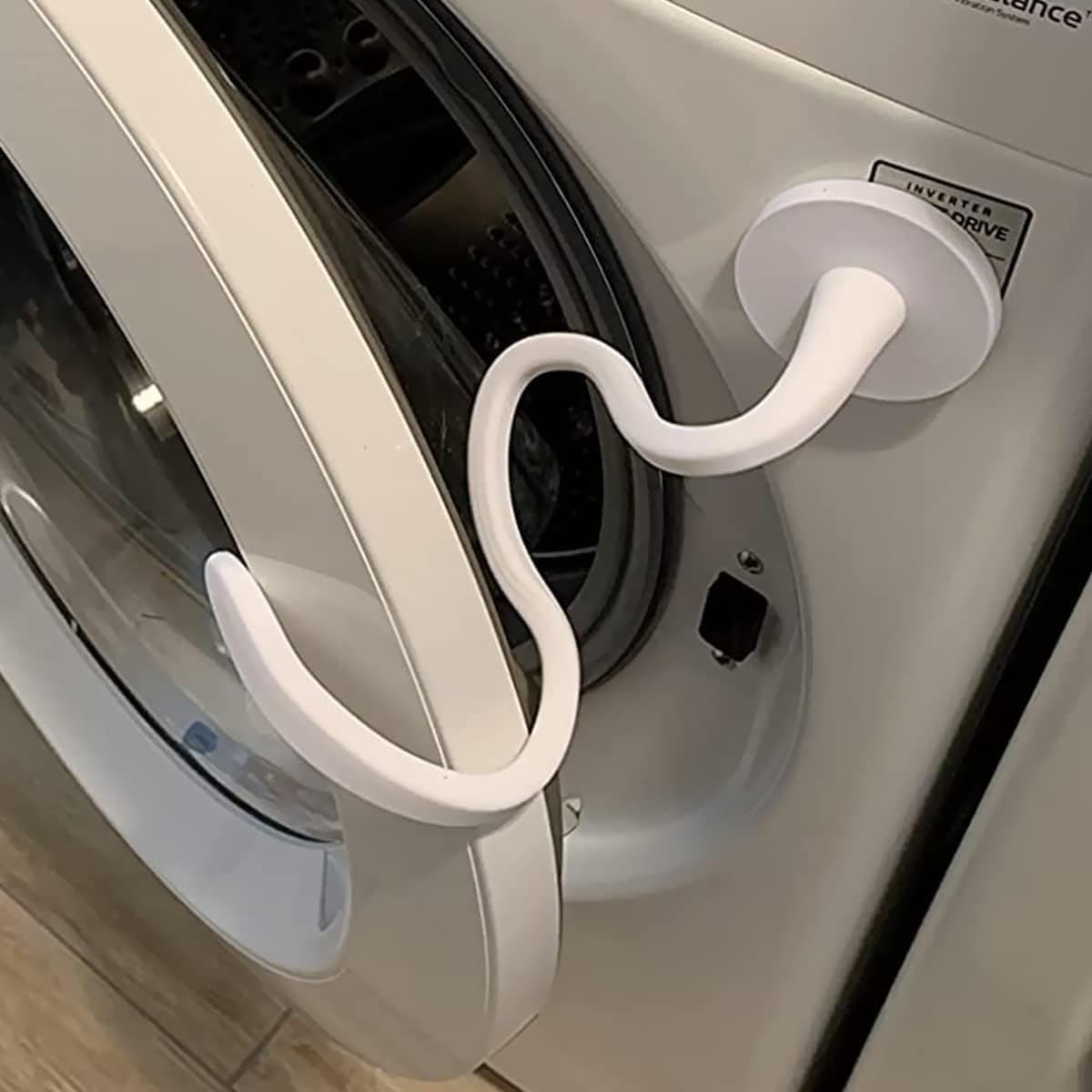 Deurstopper en stopper voor wasmachine met voorlader - Magnetische deurstopper voor wasmachine met 2,6 inch magneetvoet, verwijderbare deurstopper voor wasmachine. Houdt de deur van de wasmachine open om geurtjes te voorkomen (wit). — afbeelding 1