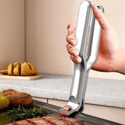 RVS-grippers voor hete platen - Ergonomisch antislipontwerp - Anti-verbranding - Multifunctionele tang voor magnetron, oven, airfryer, stoompan, potten en kommen - voor veilige grip en hittebescherming — thumbnail 4