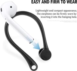 DW4Trading Airpod oorhaakjes - anti lost earhook - set van 2 stuks - siliconen wit — thumbnail 2