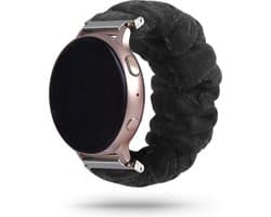 Bandje geschikt voor Garmin Vivoactive 4s / Vivomove 3s / Venu 2s bandje kunststof - Stoffen dames armbandje voor smartwatch - Zwart