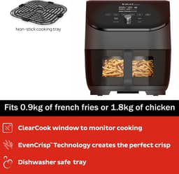 Instant Vortex Plus ClearCook 5,7L Airfryer - Revolutionaire 6-in-1 Heteluchtfriteuse - Doorzichtig Kookvenster - 95% Minder Olie - Gezondere Maaltijden - Grote Capaciteit voor Hele Familie - Eenvoudige Reiniging - Gebruiksvriendelijk Touchscreen! — thumbnail 12