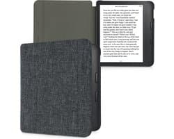 kwmobile hoes geschikt voor Kobo Libra 2 - Stoffen beschermhoes voor e-reader in donkergrijs