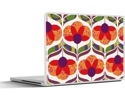 Laptop sticker - 14 inch - Retro - Flower Power - Vintage - Kleuren - 32x5x23x5cm - Laptopstickers - Laptop skin - Cover