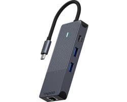 USB-C Multiport Adapter, UCM-2004 , 8-in-1, Donker Grijs