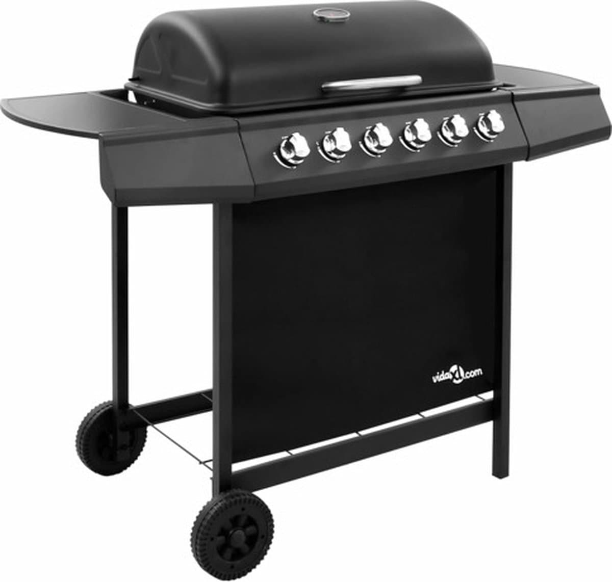 vidaXL Gasbarbecue met 6 branders zwart — afbeelding 1