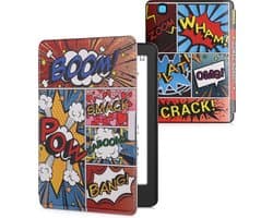 kwmobile e-reader hoesje geschikt voor Kobo Aura Edition 2 hoes - E reader flip case met magnetische sluiting - Ereader cover - Stripboek design in meerkleurig