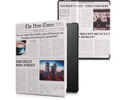 kwmobile e-reader hoesje geschikt voor Amazon Kindle Oasis 10. Generation hoes - E reader flip case met magnetische sluiting - Ereader cover - design in meerkleurig / zwart / zand