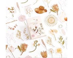 46 Stickers Soft Flowers / Dreamcatcher - Bullet Journal Stickers - Planner Agenda Stickers - Planten - Bloemen - Scrapbook stickers - Laptop stickers - Telefoon stickers - Bujo stickers - Stickers volwassenen en kinderen