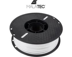 PLA 3D Filament 1kg 1,75mm- wit Malatec. kleur: wit-type filament: PLA, diameter: 1,75 mm-spoelgrootte: 19,8 x 6,6 cm-gewicht filament: 1 kg-gewicht met spoel: 1,12 kg-gewicht in verpakking: 1,2 kg-patroonlengte: 330m,