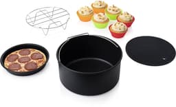 Princess 182011 Airfryer Accessoireset 10-delig - Accessoire voor heteluchtfriteuse - Grillrek - Pizzapan - Muffinset - Bakblik - Siliconen onderzetter - Diameter 18 cm — thumbnail 1