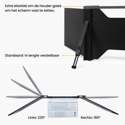 Portable Monitor - Past op Laptopscherm van: 15.6" tot 18.1" - Draagbare Monitoren - Beeldscherm - Inclusief Beschermhoes - 1920x1080P - 60 Hz - HDMI & USB-C - Zwart — thumbnail 2