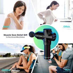 Massage Pistool Stil Elektrisch Massageapparaat - 30 Snelheden 6 Koppen - Rug Nek Schouder Pijnverlichting — thumbnail 3