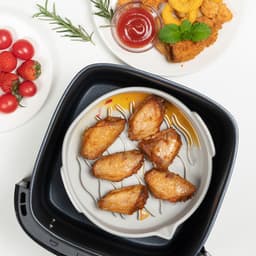 Airfryer siliconen bakje - 20*6.5cm - 2 stuks - Airfryer accessoires - Vaatwasser veilig - BPA-vrij - Grijs — thumbnail 3
