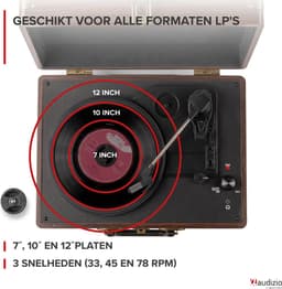 Retro platenspeler met speakers - Audizio RP114W - Model 2025 - met PC software - Houtlook — thumbnail 4