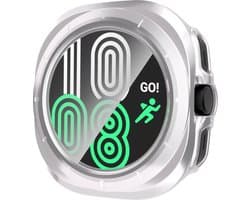 Stravo Watch case screenprotector - hoesje - gehard glas - geschikt voor Samsung Galaxy Watch Ultra / Ultra 2025 - zilver