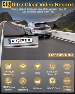 Dual Dashcam - Dashcam Voor en Achter - Auto Camera Dashcam - Dashcam Auto - Dual Dashcam voor Auto — thumbnail 4
