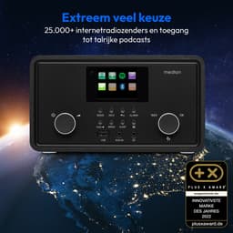 MEDION P85027 Internetradio (DAB Plus, FM-radio, Spotify Connect, WLAN, Bluetooth, Streaming, Equalizer, Kleurenbeeldscherm, USB, AUX, Wekker, Sluimerfunctie, Slaaptimer), MD88069, zwart — thumbnail 5