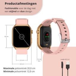 Nexvex® Luxe 2X Smartwatch voor Dames - Sporthorloge met Belfunctie - Meditatie - Bloeddrukmeter - Stappenteller - Sport Horloge - Hartslagmeter - Smart Watch Saturatiemeter - Bluetooth Activity Tracker - Android/iOS - 2.0 Inch - Roze Horlogebandje — thumbnail 3