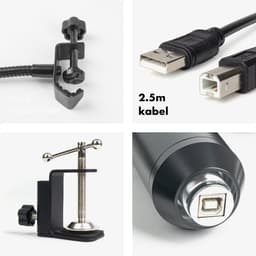 USB Microfoon bundel - Condensator Studiomicrofoon met Broadcast statief en Popfilter — thumbnail 4