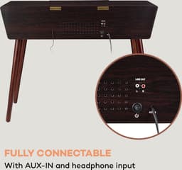 Auna Belle Epoque 1912 retro-Platenspeler - CD - BT - USB - DAB+/Ukw - Bruin - voor Vinyl - Bluetooth - Afstandsbediening - Turntable Vinyl Speler Draaitafel — thumbnail 2