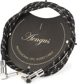 Áengus Black Tweed Gitaarkabel Instrumentkabel - 6.35mm mono jack plug haaks/haaks - 1,5 meter — thumbnail 4