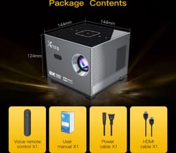 Xnano Draagbare beamer X3 2024 - FULL HD - 1280x720 - 4k decoding - 6000 lumen - RGB effecten - Speaker - HDR10+ - Android 9 - AI voice intelligent - EK Voetbal 2024 — thumbnail 4