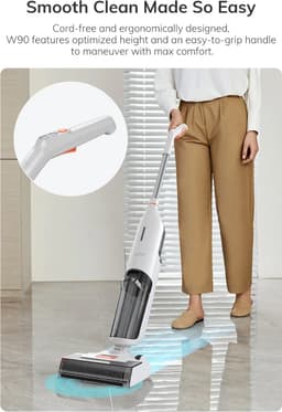 ILIFE Draadloze 2 in 1 Stofzuiger - Nat Droog Stofzuiger - Elektrische Dweil - Vlekken reiniger Harde vloeren - Zelfreinigend - Dubbele watertank - Wit — thumbnail 5