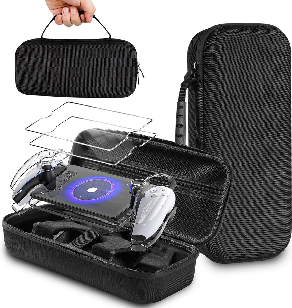 YONO Accessoires Set geschikt voor Playstation Portal - PS5 Portable Case - Screen Protector - Beschermhoes - Zwart — afbeelding 1