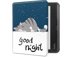 Hoes Geschikt voor Kobo Libra Colour Hoesje Bookcase Cover Book Case Hoes Sleepcover - Kat