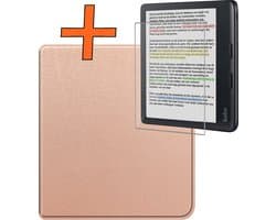 Hoesje Geschikt voor Kobo Libra Colour Hoes Book Case - Hoes Geschikt voor Kobo Libra Colour Hoesje Book Cover Met Screenprotector - Rosé Goud