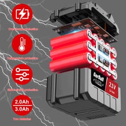 Bosmaaier Electrisch - Grastrimmers met Accu - Grasmaaier - Handmaaier met Wielen -Zwart met Rood — thumbnail 3