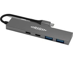 Origin Storage OS-HUB-USB3/C laptop dock & poortreplicator Bedraad USB 3.2 Gen 1 (3.1 Gen 1) Type-A + Type-C Grijs
