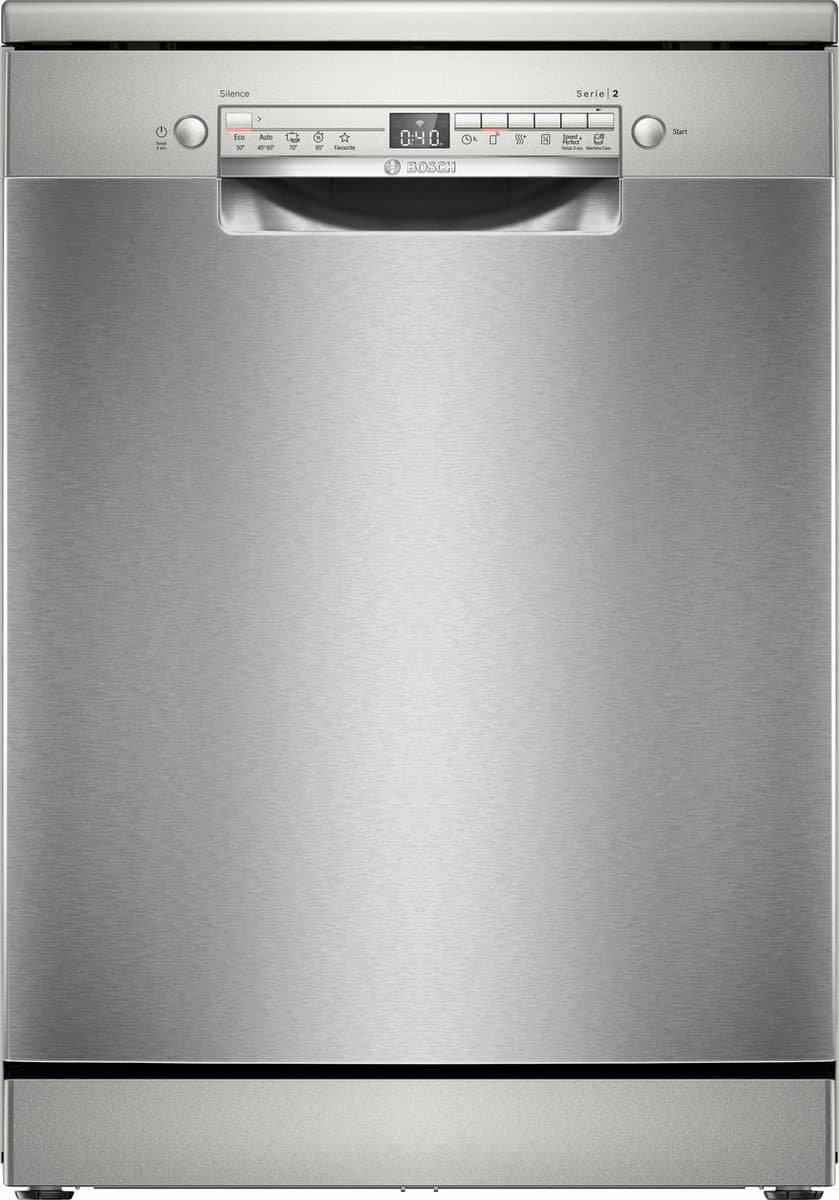 Bosch SMS2HTI02E - Serie 2 - Vrijstaande vaatwasser - 60 cm - Geborsteld staal - Anti-fingerprint - Energielabel D - Home Connect — afbeelding 1
