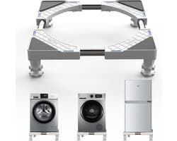 Wasmachine basis Verstelbare wasmachine basis voor wasmachine, droger en koelkast, wasmachine basis Draaglast Max 200 kg, Verstelbare breedte 45-65 cm, Hoogte 10-12 cm