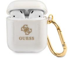 Guess TPU Glitter Case AirPods 1 - AirPods 2 Transparant