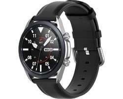 By Qubix - Geschikt voor Garmin bandje - Classic leren bandje - Zwart - Geschikt voor Garmin Vivoactive 6 / Vivoactive 5 / Vivoactive 3 - Smartwatch bandje 20mm