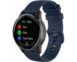By Qubix - Geschikt voor Garmin bandje - Sportband met motief - Donkerblauw - Geschikt voor Garmin Vivoactive 6 / Vivoactive 5 / Vivoactive 3 - Smartwatch bandje 20mm